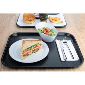 Plateau self-service anthracite Olympia 340 x 450 mm - Résistant et élégant