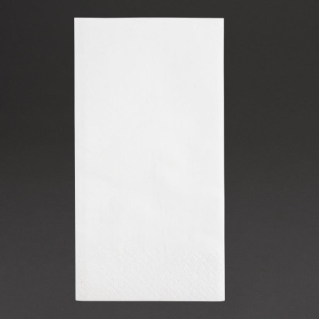 Serviettes Snacking 2 Plis 330mm Blanches, Lot de 2000 - Pliage 1/8 Recyclable