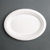 Assiettes Ovales Compostables en Bagasse 316mm - Lot de 50, Livraison Rapide, Haute Qualité