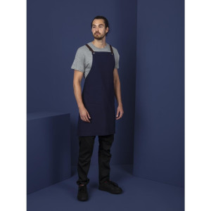 Grembiule Bavaglino in cotone blu scuro per professionisti della cucina - Qualità e stile garantiti