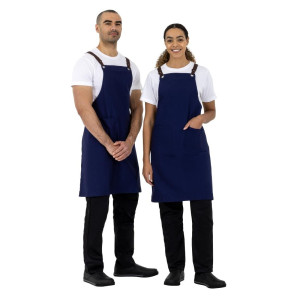 Grembiule Bavaglino in cotone blu scuro per professionisti della cucina - Qualità e stile garantiti