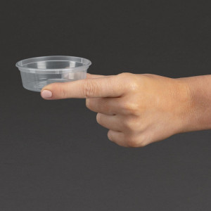 Microwavable Sauce Pots 50ml - Pack of 100: Practical and resistant in transparent plastic