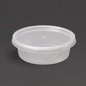 Contenitori per Salsa Microonde 50ml - Lotto da 100: Pratici e resistenti in plastica trasparente