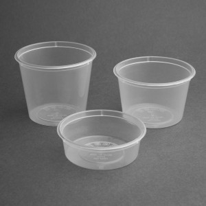 Pots à Sauce Micro-ondables 50ml - Lot 100 : Pratique et résistant en plastique transparent