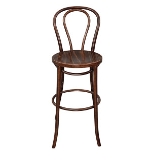 Sgabello Alto Bistro Legno Curvato Noce Qualità Eccezionale