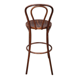 Sgabello Alto Bistro Legno Curvato Noce Qualità Eccezionale