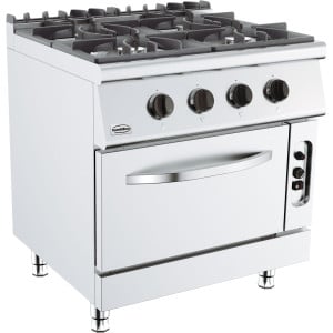 Forno professionale 700 con forno a gas - 4 fuochi - CombiSteel