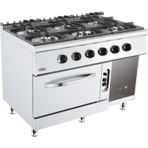 Fourneau Professionale 700 con Forno a Gas - 6 Bruciatori - CombiSteel