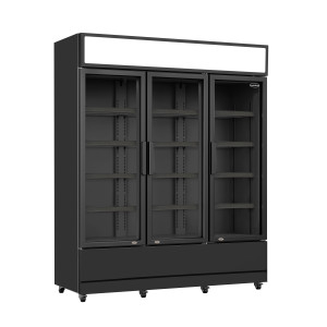 Vetrina refrigerata per bevande a 3 porte nera 1065 L CombiSteel