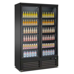 Vetrina per bevande nera a 2 ante - 1000 L CombiSteel