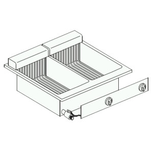 Friggitrice Elettrica da Incasso Drop-In - 2 x 10 L - CombiSteel