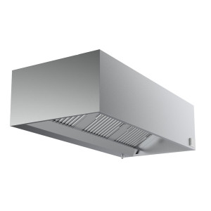 Cappa a Parete Cubica Completa - 2400 mm - Con Motore, Led e Variatore - CombiSteel