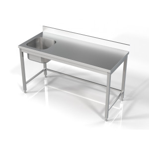 Lavello 1 Vasca con Alzatina - L 1600 x P 700 mm - CombiSteel