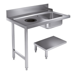 Tavolo di Carico con Foro per Rifiuti a Sinistra - L 1200 x P 750 mm - CombiSteel