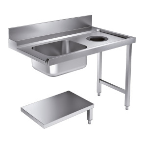 Tavolo di Carico con Foro per Rifiuti a Destra - L 1200 x P 750 mm - CombiSteel