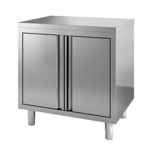 Mobile Inox Basso a 2 Ante Battenti - L 800 x P 700 mm - CombiSteel