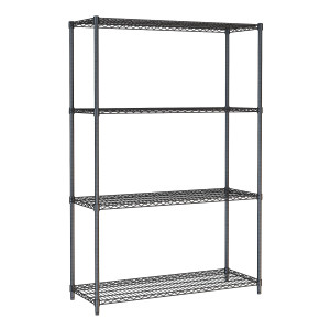 Scaffale 4 Livelli Smontabile Nero - L 1200 x P 450 mm - CombiSteel