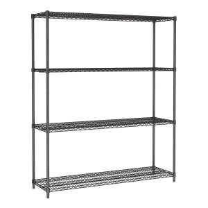 Scaffale 4 Livelli Smontabile Nero - L 1500 x P 450 mm - CombiSteel