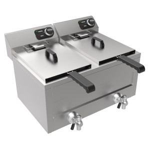 Friggitrice Elettrica da Banco - 2 x 8 L - 2 x 3000 W - CombiSteel