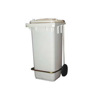 Pattumiera Bianca a Pedale - 120 L