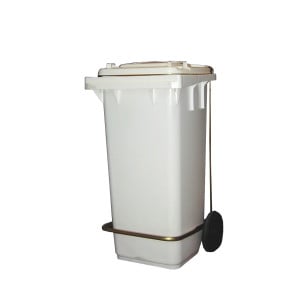 White Pedal Bin - 120 L