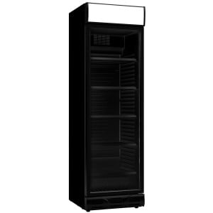 Armadio Frigorifero per Bevande Nero con Porta in Vetro e Canopy - 382 L