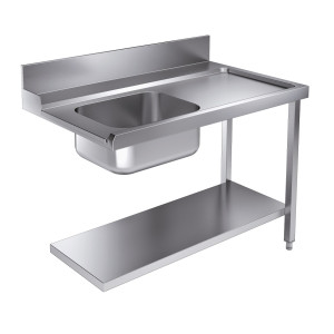Tavolo di Carico con Scaffale e Alzatina - Destra - L 1200 x P 750 mm - CombiSteel