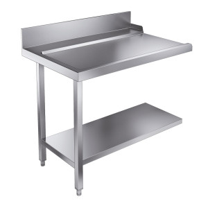 Tavolo di Carico con Scaffale e Alzatina - Sinistra - L 1100 x P 750 mm - CombiSteel
