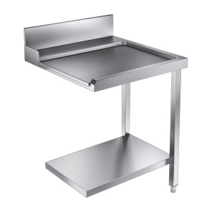 Table de Chargement avec Etagère et Dosseret - Droite - L 700 x P 750 mm - CombiSteel