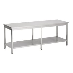 Stainless Steel Table with Shelf - L 2600 x D 700 mm - CombiSteel