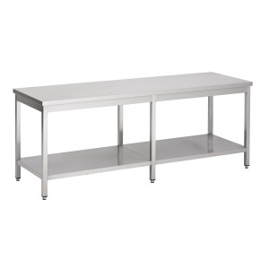 Tavolo Inox con Ripiano - L 2200 x P 700 mm - CombiSteel