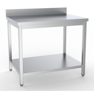 Tavolo Inox con Alzatina e Ripiano - L 1000 x P 700 mm - CombiSteel