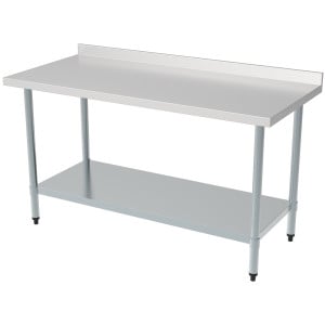 Stainless Steel Table with Backsplash and Shelf - L 1600 x D 700 mm - CombiSteel