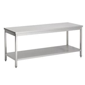 Stainless Steel Table with Shelf - L 600 x D 600 mm - CombiSteel