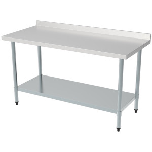 Tavolo Inox con Alzatina e Ripiano - L 1000 x P 700 mm - CombiSteel
