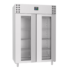 Armadio Refrigerato Negativo in Acciaio Inox - 2 Porte Vetrate - 1400 L - CombiSteel