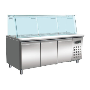Saladette a 3 Porte - 5 Vasche GN 1/1 - 456 L - CombiSteel