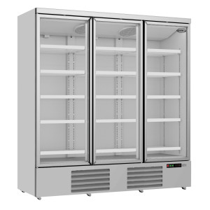 Vetrina Refrigerata Positiva in Acciaio Inox - 3 Porte Vetrate - 1530 L - CombiSteel