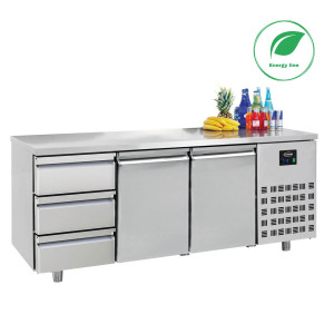 Tavolo Refrigerato Positivo GN 1/1 a 2 Porte e 3 Cassetti - 474 L - CombiSteel
