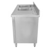 Mobile Lavello 2 Vasche con Alzatina e 3 Cassetti - 1400 x 600 mm - Vasca a Sinistra - Dynasteel