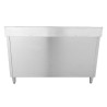 Mobile Lavello 2 Vasche con Alzatina e 3 Cassetti - 1400 x 600 mm - Vasca a Sinistra - Dynasteel
