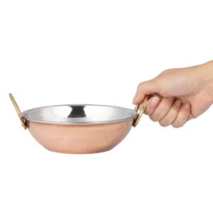 Piatto Kadai in Rame con Manici in Acciaio Inox - 660 ml - Olympia