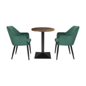 Table Ronde Effet Bois Foncé - ⌀ 60 cm - Bolero