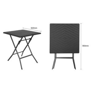 Black Square Folding Table - 62 x 62 cm - Bolero