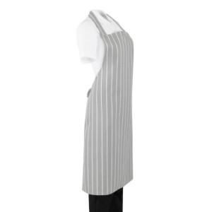 Grembiule Bavetta a Righe Grigio e Bianco - Whites Chefs Clothing