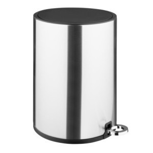 Round Pedal Bin in Brushed Steel - 3 L - Jantex