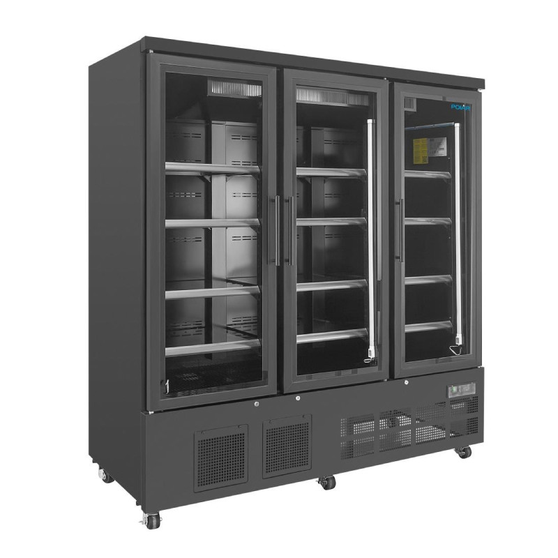 Vetrina Refrigerata a 3 Porte - 1156 L - Positiva Nera - Polar