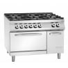 Fornello a 6 fuochi serie 900 - Forno a Gas GN 2/1 e armadio del marchio Bartscher