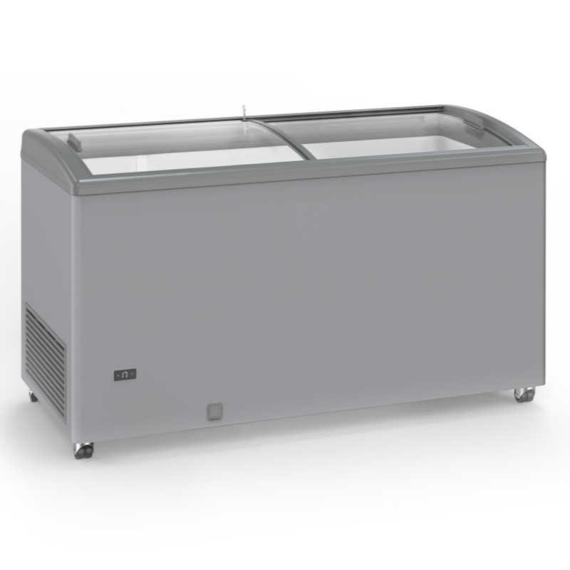 Congelatore Aspetto Inox a Porte Scorrevoli Vetrate - 500 L - TENSAI