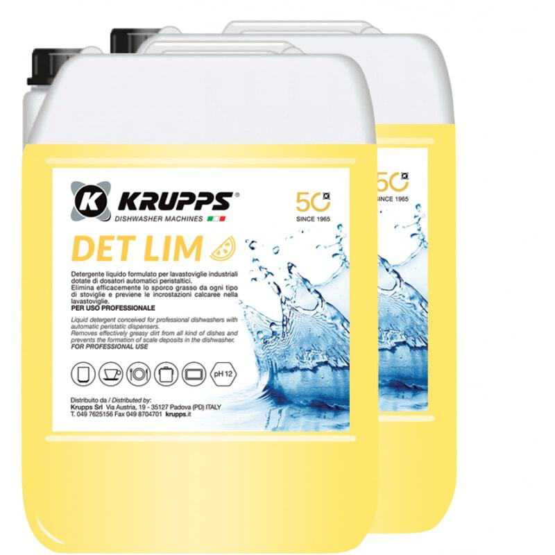 Pacco di 2 x 5L di prodotto detergente della marca Krupps per lavastoviglie e lavavetri